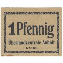 1 Pfennig Überlandzentrale Anhalt