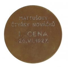 Prize medal - Mattušova čtyřka nováčků