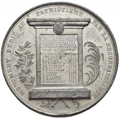 Medal of recognition to Jean-Jacques Huguenin zinc