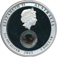 1 Dollar - Elizabeth II 4th Portrait - Treasures of the World - Garnet -Silver Proof