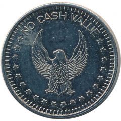 Token - No Cash Value Eagle looking left, `No cash value`, Copper-nickel, small stars
