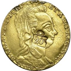 20 Livres Countermarked coinage