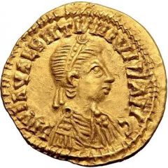 Tremissis in the name of Valentinian III, without panels