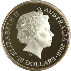 10 Dollars - Elizabeth II 4th Portrait - Australian Kangaroo 25th Anniversary - Silver Proof