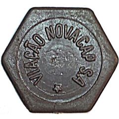 Token - Viação Novacap S.A hexagonal, without final point in `S.A`