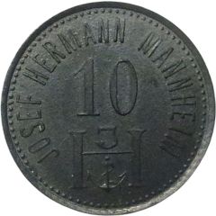 10 Pfennigs - Mannheim Josef Hermann