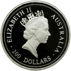 200 Dollars - Elizabeth II 3rd Portrait - Koala - Platinum