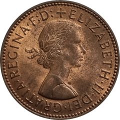 1/2 Penny - Elizabeth II 1st Portrait, Mule