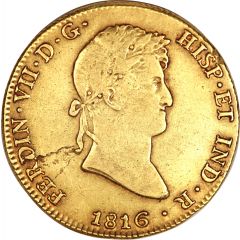 8 Escudos - Fernando VII Colonial Milled Coinage