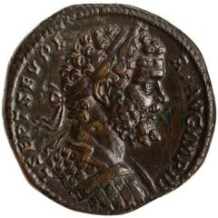 Sestertius - Septimius Severus MONET AVG COS II P P S C, Tres Monetae