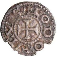 Denier In the name of Louis IV, Crosslet cutting legend