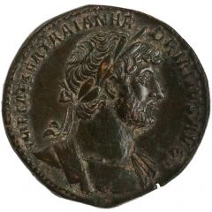 Sestertius - Hadrian P M TR P COS III S C, Ceres