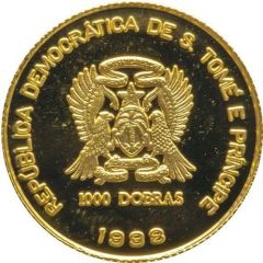 1000 Dobras Empress Elizabeth of Austria, Gold