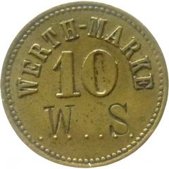 10 Pfennig Werth-Marke, Countermarked `WS`