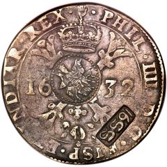 Jefimok Rouble - Alexey Mikhailovich Countermarked over `Brabant Patagon of Philip IV 1632`