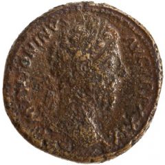 Sestertius - Marcus Aurelius IMP VII COS III S C, Fides