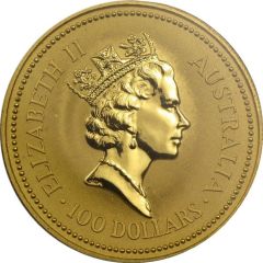 100 Dollars - Elizabeth II 3rd Portrait - Grey Kangaroo - Gold Proof