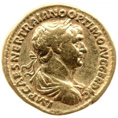 Aureus - Trajan P M TR P COS VI P P S P Q R VOTA SVSCEPTA, Genius