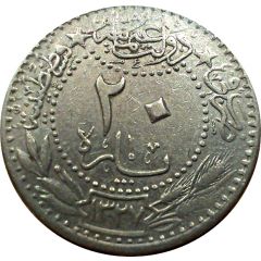20 Para - Mehmed V `Reşad` right of Toughra