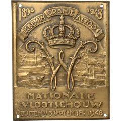 Plaquette - Naval review for the 50th anniversary of the reign of Queen Wilhelmina