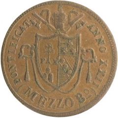 1/2 Baiocco - Pius VII Inscription divided by dashed line