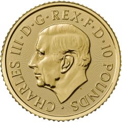 10 Pounds - Charles III Royal Arms, 1/10 oz Fine Gold