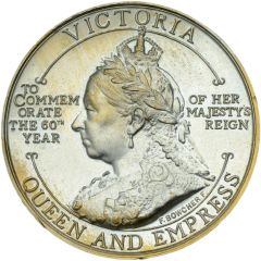 Medal - Victoria Diamond Jubilee; India, silvered white metal