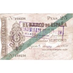 25 Pesetas Banco de España - Gijón