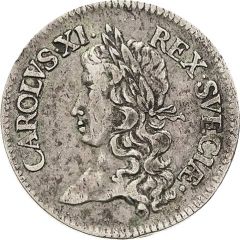 2 Mark - Charles XI Roman number, smaller bust