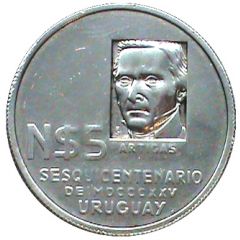 5 Nuevos Pesos José Artigas - Pattern