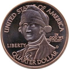 1 oz Copper Quarter Dollar - Merry Christmas