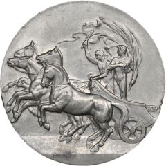 Medal Olympic Games; white metal