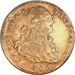 4 Escudos - Carlos IV Colonial Milled Coinage
