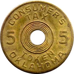 5 Mills - Consumer`s Tax Token for Old Age Assistance Oklahoma