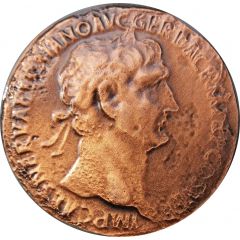 Roman coin replica with Traianus Nova kreditna banka Maribor -podružnica Ptuj and Turistično društvo Ptuj, Ptuj