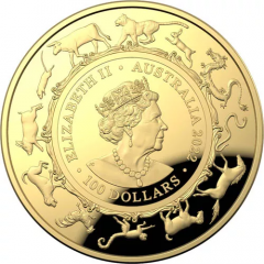 100 Dollars - Elizabeth II 6th Portrait - Year of the Tiger, Domed - Gold Proof