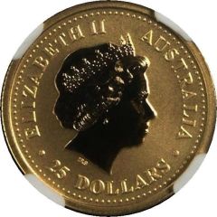 25 Dollars - Elizabeth II 4th Portrait - Kangaroo - Gold Bullion Coin