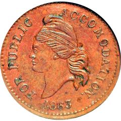 Cent - Civil War Patriotic Token - For Public Accommodation