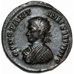 Nummus - Constantinus II CONSTANTINVS IVN N C, VIRTVS EXERCIT, standard, PLN, Londinium