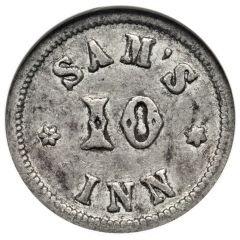 10 Cents - Civil War Merchant Token - Sam`s Inn Boston, MA