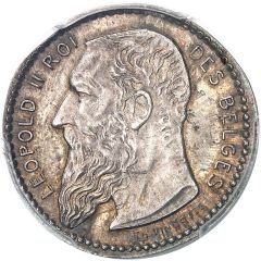 2 Francs - Léopold II Obverse Trial; French Text