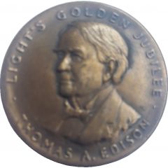 Medal - Thomas A. Edison - Light`s Golden Jubilee
