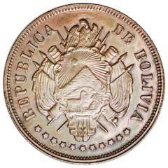 1 Boliviano Bronze Pattern