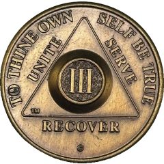 Token - Alcoholics Anonymous Sobriety 3 Year Anniversary