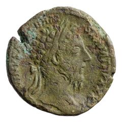 Sestertius - Marcus Aurelius IMP VIII COS III PAX AETERNA AVG S C, Pax