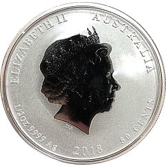 50 Cents - Elizabeth II 4th Portrait - Year of the Dog - Silver Bullion Coin
