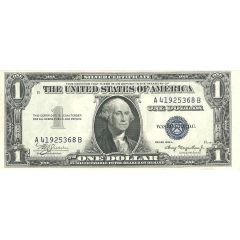 1 Dollar Silver Certificate, Blue Seal, No Motto
