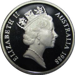 1 Dollar - Elizabeth II 3rd Portrait - First Fleet Bicentenary - Masterpieces in Silver