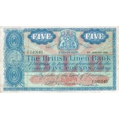 5 Pounds British Linen Bank