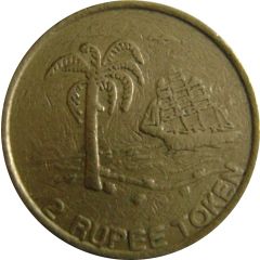 Token - 2 Rupee - Mauritius Casino